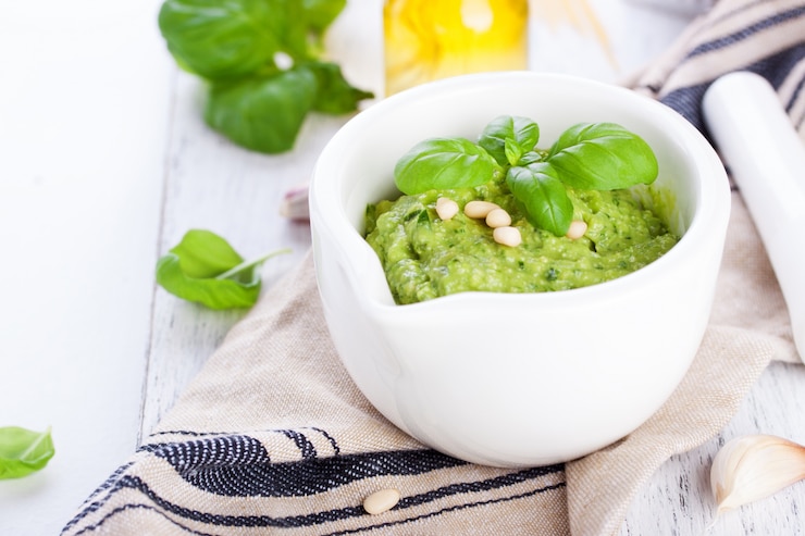 Salmon Baked with Lemon Kale Pesto